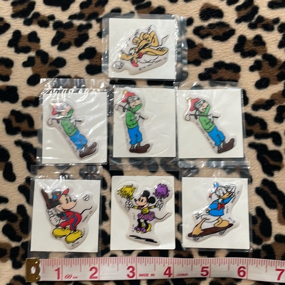 DISNEY Mickey Minnie Donald Duck Pluto Vintage Puffy Sticker Collectible 80s